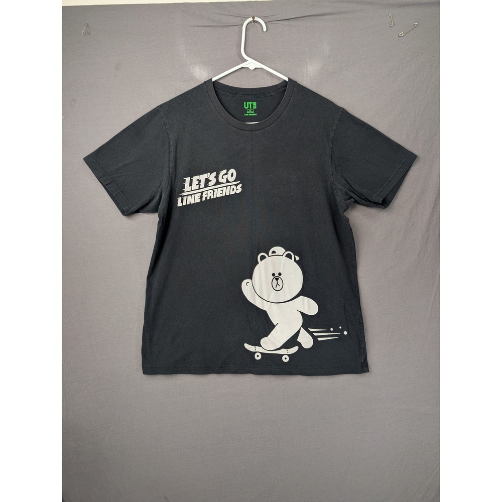 Uniqlo UT Line Friends Brown Bear Skateboard Graphic T-Shirt XL Black